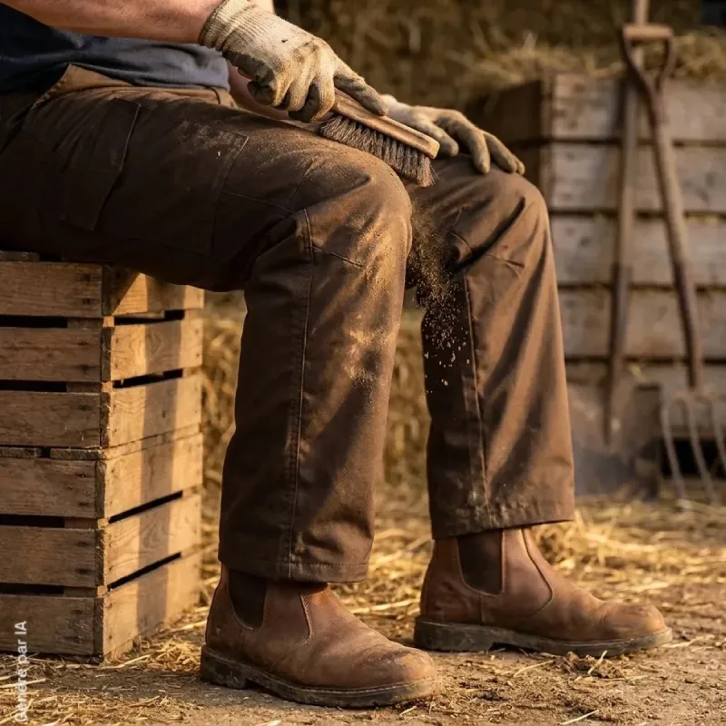 Pantalon Treeland Protect T578 marron renforcé imperméable