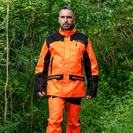 Veste Résist Orange : Légère, Imperméable pour Élevage