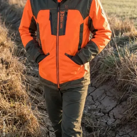 Veste imperméable orange Percussion pour chasseurs