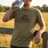 T-shirt Percussion Sanglier beige en coton 180 g/m²