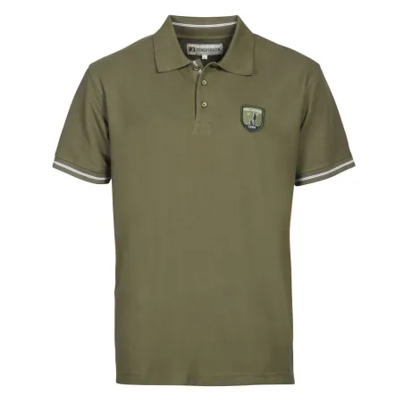 Polo Percussion kaki manches courtes logo brodé