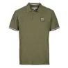 Polo Percussion kaki manches courtes logo brodé