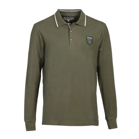 Polo Percussion manches longues kaki brodé logo