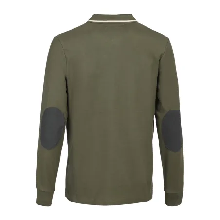 Polo Percussion manches longues kaki brodé logo