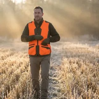 Gilet chasse Prohunt Springer orange/kaki confort