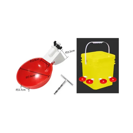 5 abreuvoirs bol rouge pour bidon volailles