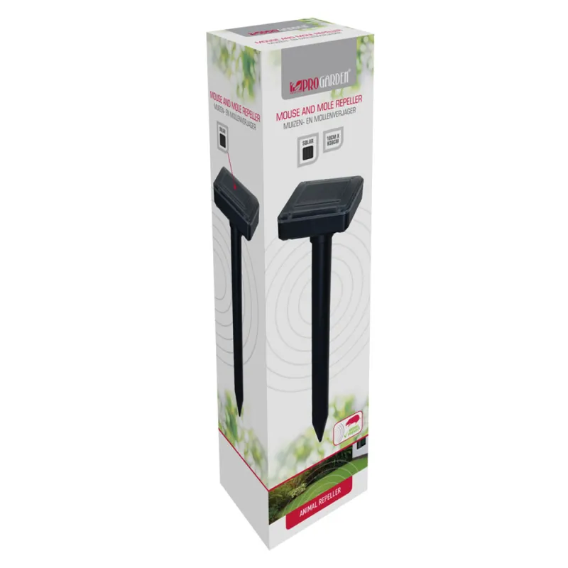 Répulsif solaire ultrasons taupes/souris - 30m de portée
