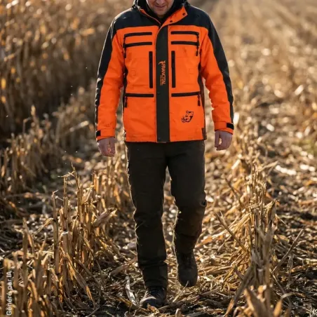 Veste Francital Cerbère orange fluo et vert 11 poches