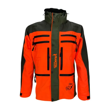 Veste Francital Cerbère orange fluo et vert 11 poches