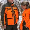 Veste Francital Cerbère orange fluo et vert 11 poches