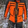 Veste Francital Cerbère orange fluo et vert 11 poches