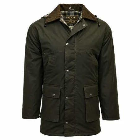 Veste cirée Benson olive à capuche pour extérieur