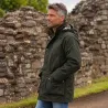 Veste cirée Benson olive à capuche pour extérieur
