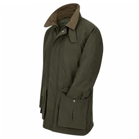 Veste olive Walker & Hawkes en laine pour extérieur