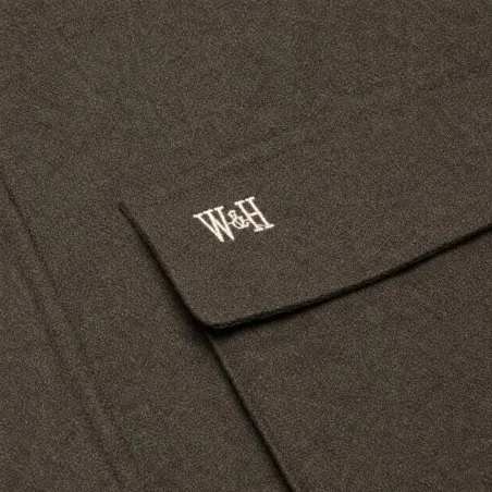 Veste olive Walker & Hawkes en laine pour extérieur