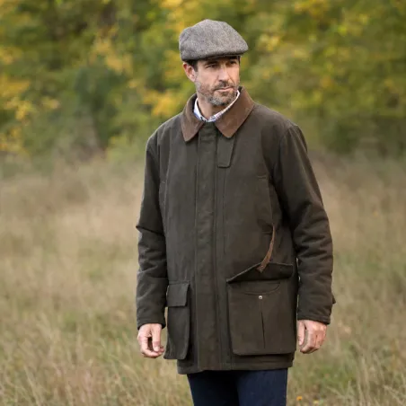Veste olive Walker & Hawkes en laine pour extérieur