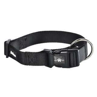 Collier nylon noir ajustable 45-65 cm pour chien