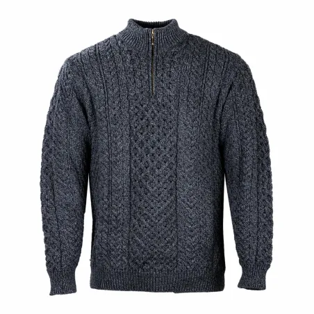 Pull laine mérinos gris anthracite pour extérieur