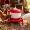 Abreuvoir 6L sur pieds rouge/blanc pour volailles - Novital