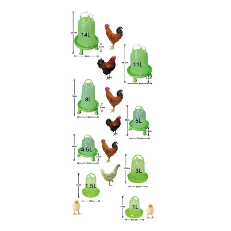 Abreuvoir 5L sur pied vert pour volailles - Pratique