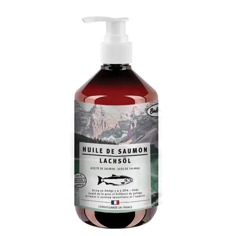 Huile de saumon 500ml - Éclat du pelage chien