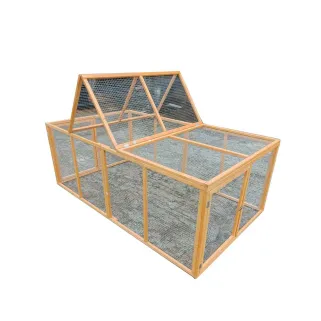 Enclos bois 2 portes 200x115x75 cm pour animaux