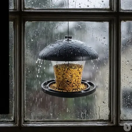 Mangeoire transparente pour oiseaux 19x17 cm avec corde