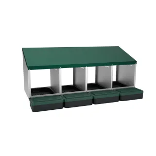 Pondoir 4 nids acier - Récupération œufs automatique