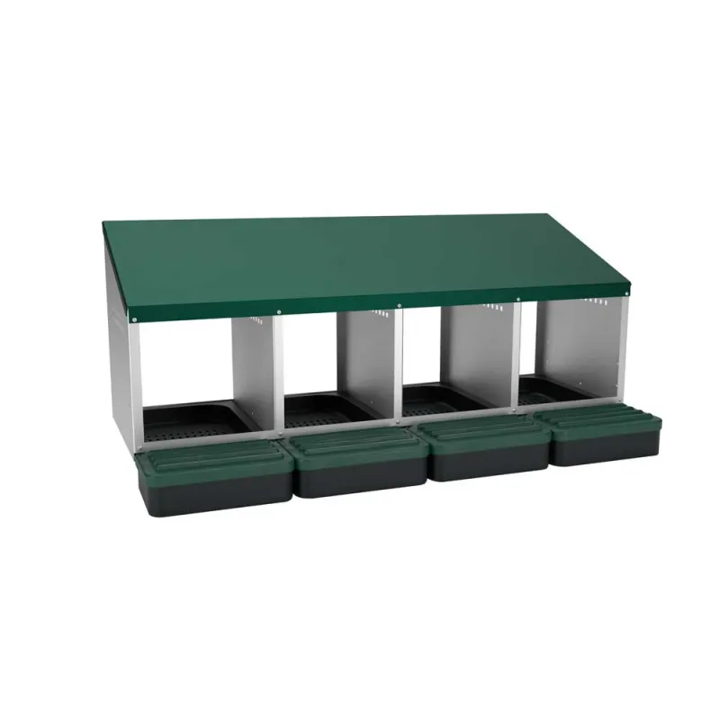 Pondoir 4 nids acier - Récupération œufs automatique