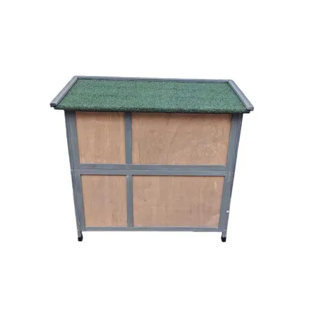 Clapier bois 2 étages pour lapins gris 91,5x45x81,4 cm