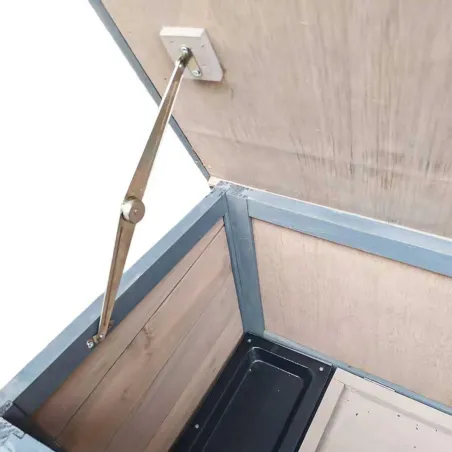 Clapier bois 2 étages pour lapins gris 91,5x45x81,4 cm