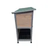 Clapier bois 2 étages pour lapins gris 91,5x45x81,4 cm