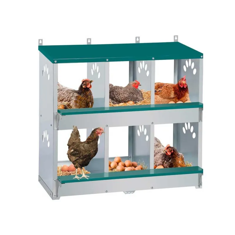 Pondoir 6 cases métal gris/vert - 81x63x33 cm