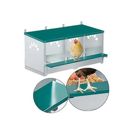 Pondoir 6 cases métal gris/vert - 81x63x33 cm