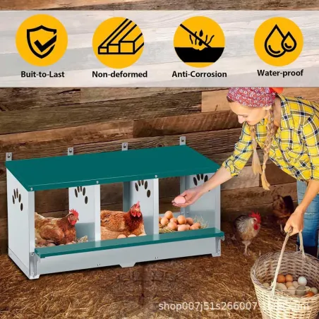 Pondoir 6 cases métal gris/vert - 81x63x33 cm