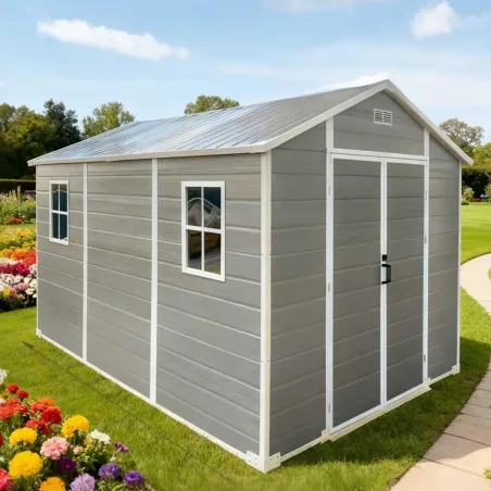 Abri Lys plastique 230 cm - 2 portes - 6,88 m² rangement