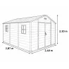 Abri Lys plastique 230 cm - 2 portes - 6,88 m² rangement