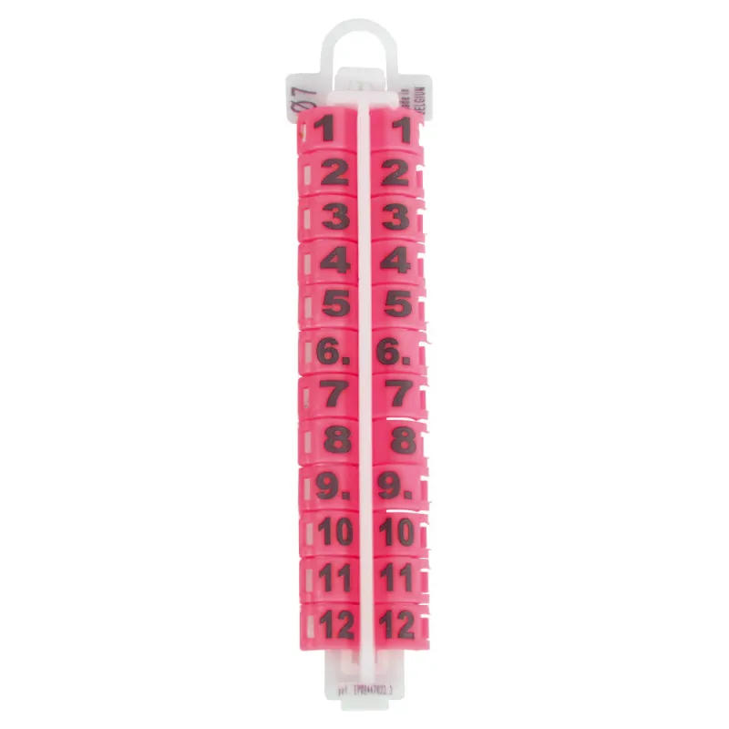 10 Bagues à clip Ø 5 mm numérotation 1-10 laser - Différentes couleurs