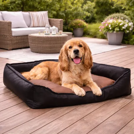 Coussin d'assise 90x70cm noir/marron 300D résistant