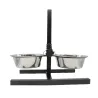 Mangeoire réglable chien avec 2 gamelles inox 19 cm