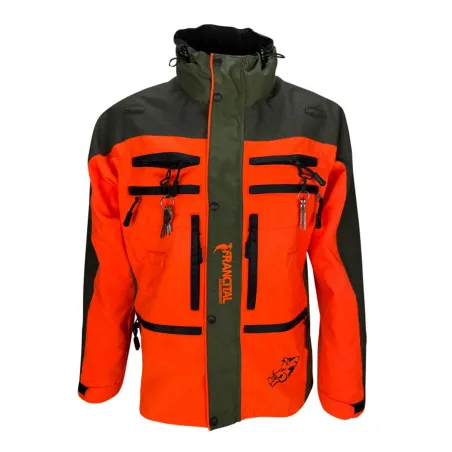 Veste Francital Cerbère orange fluo et vert 11 poches