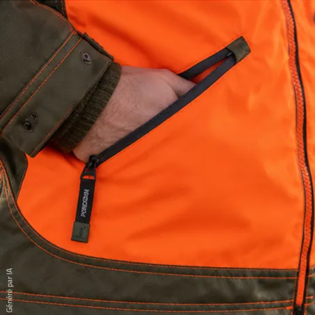 Veste imperméable orange Percussion pour chasseurs