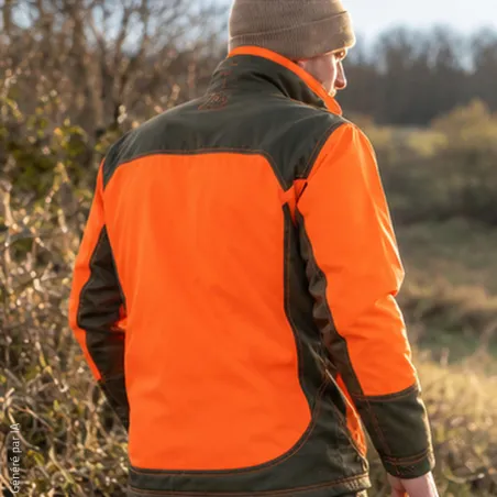 Veste imperméable orange Percussion pour chasseurs
