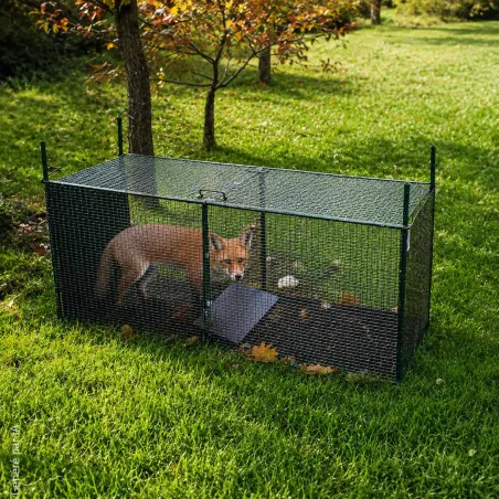 Piège pliable 2 entrées pour fauves 160x60x50 cm