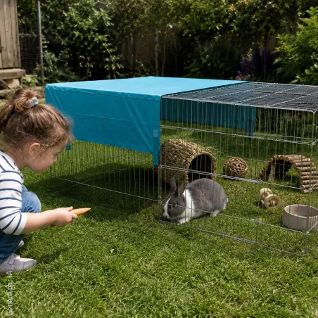 Cage spacieuse à pâturer avec ombrage intégré