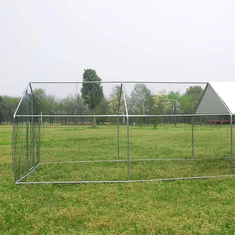 Enclos volailles 6x3x2m - 18m² en tube galvanisé et toile PE