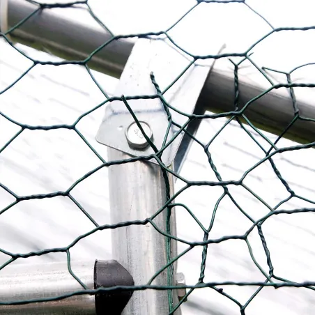 Enclos volailles 6x3x2m - 18m² en tube galvanisé et toile PE