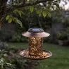 Lanterne solaire mangeoire 2-en-1 Ø19x20cm bronze