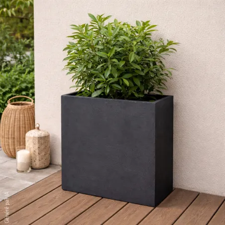 Pot anthracite plastique 60x26x60 cm pour jardin