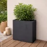 Pot anthracite plastique 60x26x60 cm pour jardin